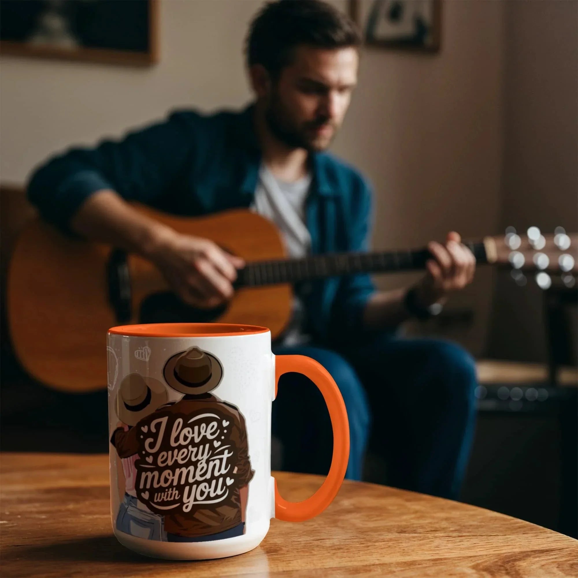 I Love Every Moment With You Mug – Romantic Couple Two-tone Color Accent Coffee Cup, Valentine's Day Gift for Husband, Wife, Boyfriend, Girlfriend & Anniversary