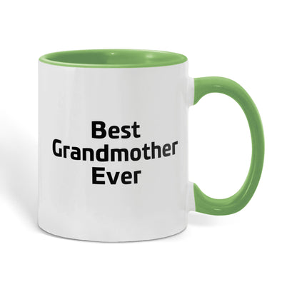 Best Grandmother Ever – Elegant Two-Tone Coffee Mug Gift for Grandma, Sweet Present from Grandkids, Kids, or Daughter – Available in 7 Accent Colors - Mallard Moon Gift Shop