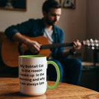 My Bobtail Cat Is the Reason I Wake Up Funny Cat Lover Color Accent Coffee Mug