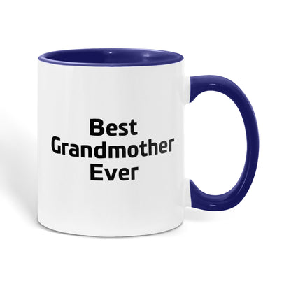 Best Grandmother Ever – Elegant Two-Tone Coffee Mug Gift for Grandma, Sweet Present from Grandkids, Kids, or Daughter – Available in 7 Accent Colors - Mallard Moon Gift Shop