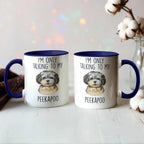 I'm Only Talking to My Peekapoo Two-Tone Coffee Mug – Cute Peekapoo Dog Lover Gift for Pet Parents