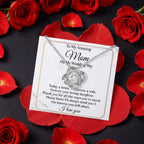 To My Amazing Mom on My Wedding Day – Elegant Rotating Rose Love Knot Necklace Gift from Daughter – Mother of the Bride Keepsake Jewelry