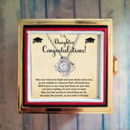 To My Daughter – Graduation Gift - Love Knot Necklace with Rotating Rose Jewelry Box