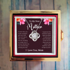 To My Dear Mother - The Bond We Share - Love Knot Necklace with Rose Gift Box