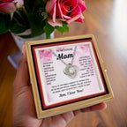 To My Mom - I Need to Say I Love You - Love Knot Necklace with Rose Jewelry Gift Box