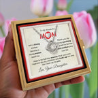 To My Wonderful Mom - I am a Strong Woman Because of You - Love Knot Necklace with Rose Gift Box