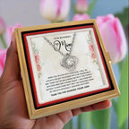 To My Boyfriend's Mom - Thank You For Sharing Your Son - Love Knot Necklace with Rose Gift Box