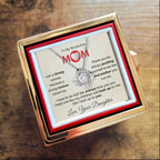 To My Wonderful Mom - I am a Strong Woman Because of You - Love Knot Necklace with Rose Gift Box