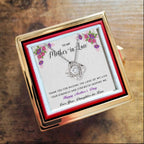 To My Mother-in-Law - Happy Mother's Day - Love Knot Necklace with Rose Gift Box