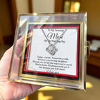 To My Amazing Mom on My Wedding Day – Elegant Rotating Rose Love Knot Necklace Gift from Daughter – Mother of the Bride Keepsake Jewelry