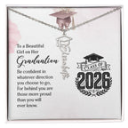 Graduation Personalized Name Necklace – Class of 2026 Graduation Gift for Daughter, Granddaughter, or Niece