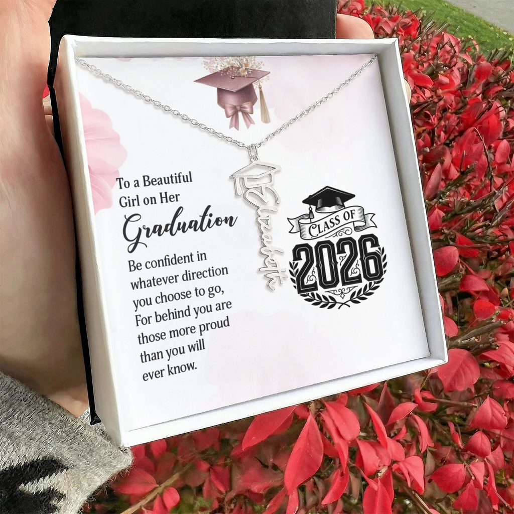 Graduation Personalized Name Necklace – Class of 2026 Graduation Gift for Daughter, Granddaughter, or Niece