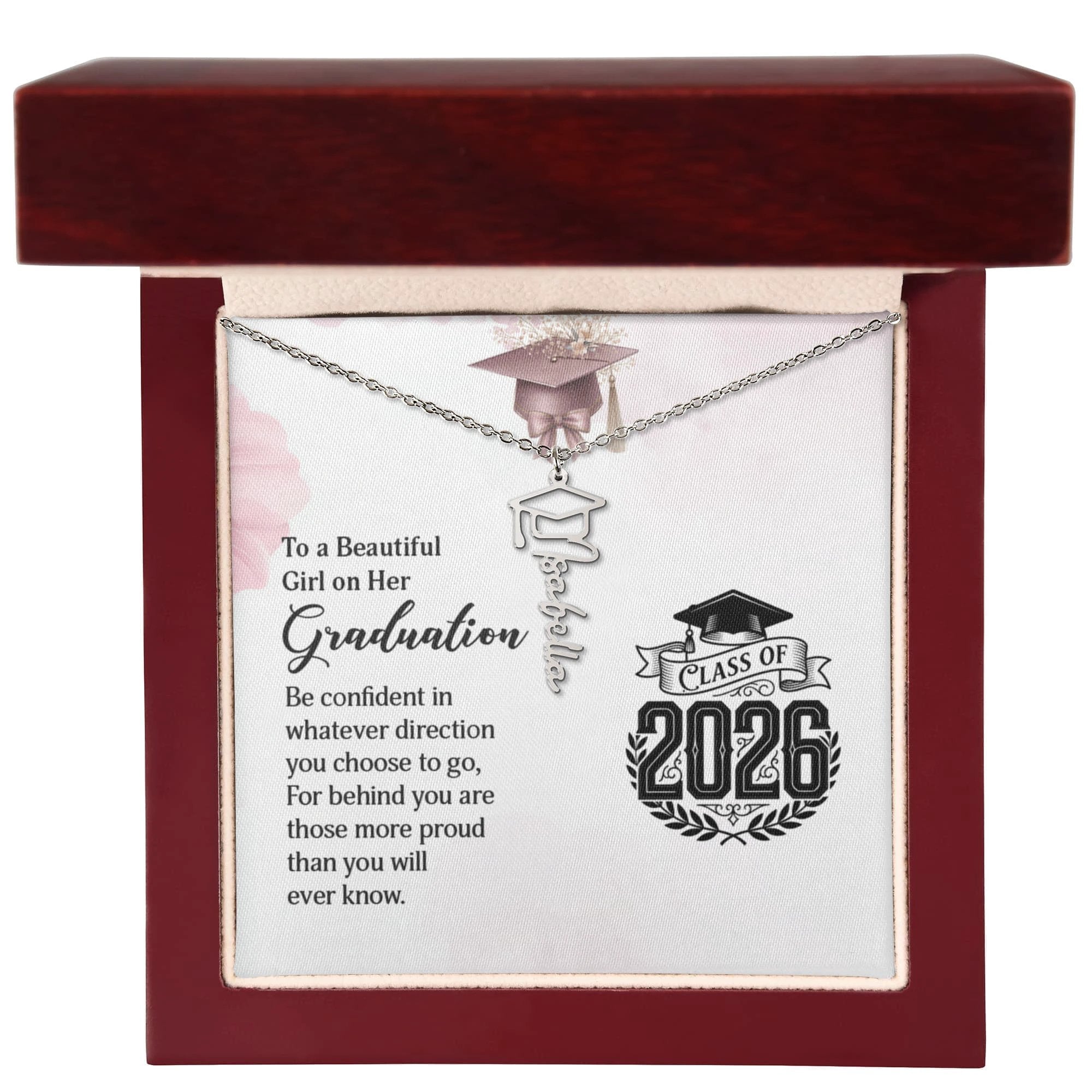 Graduation Personalized Name Necklace – Class of 2026 Graduation Gift for Daughter, Granddaughter, or Niece