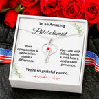 Personalized Stethoscope Heart Necklace with Custom Title – Appreciation Gift for Phlebotomist, Nurse, or Medical Professional