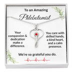 Personalized Stethoscope Heart Necklace with Custom Title – Appreciation Gift for Phlebotomist, Nurse, or Medical Professional