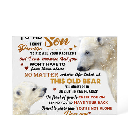 To My Son Polar Bear Acrylic Block – “This Old Bear” Father Gift | Solid Acrylic Keepsake from Dad