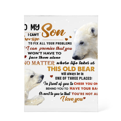 To My Son Polar Bear Acrylic Block – “This Old Bear” Father Gift | Solid Acrylic Keepsake from Dad