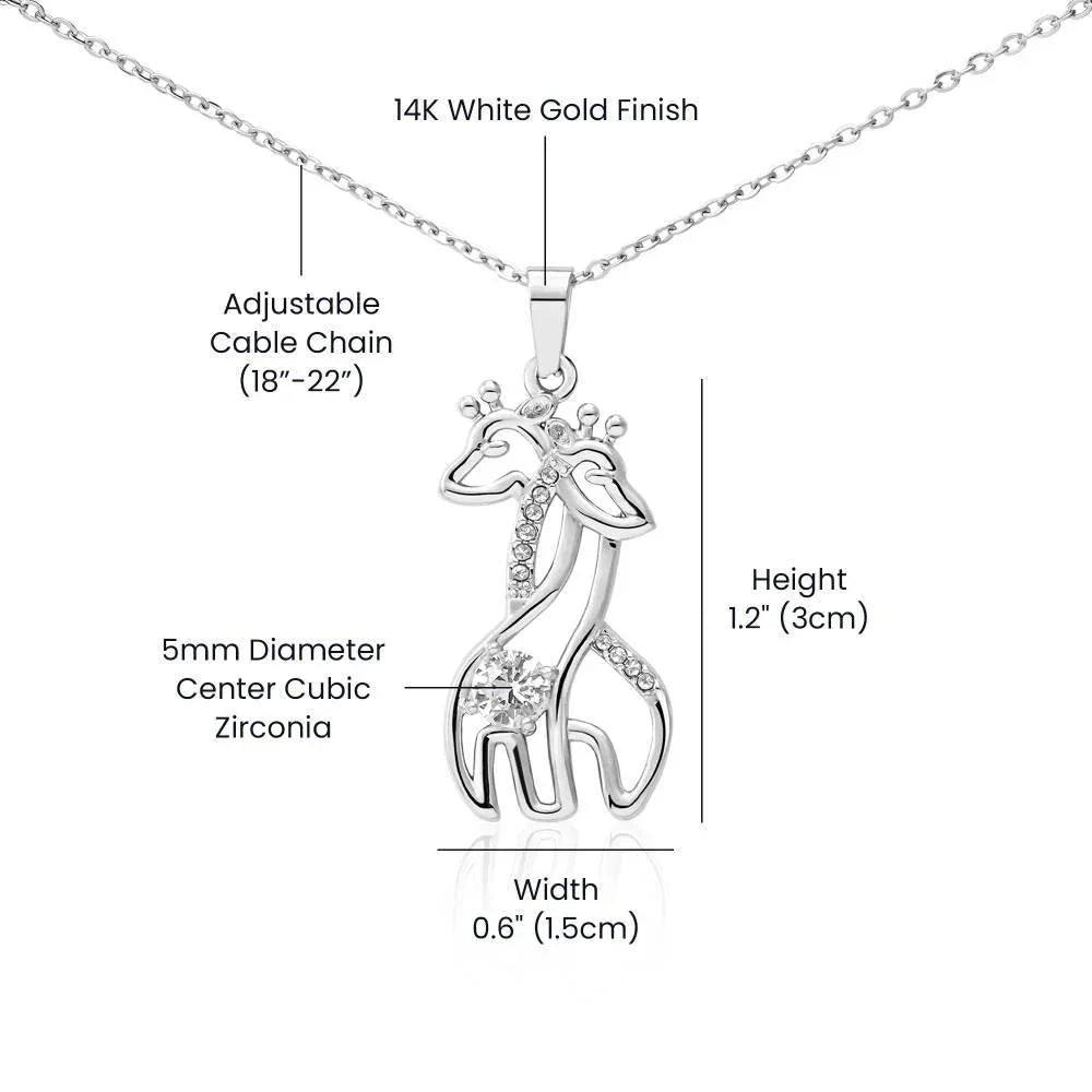 Daughter Birthday Graduation Christmas Gift - Wonderful Place To Be Giraffe Pendant Necklace