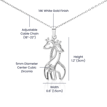 Gift for Daughter - You are Cherished Beyond Words - Giraffe Pendant Necklace - Mallard Moon Gift Shop