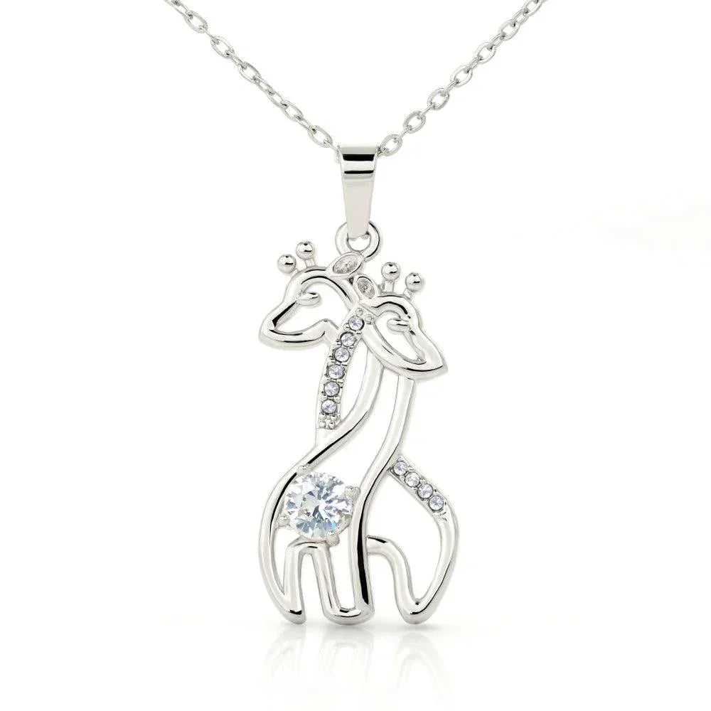 Gift for Daughter - You are Cherished Beyond Words - Giraffe Pendant Necklace