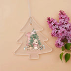 Baby's First Christmas Tree Adorable Armadillo Acrylic Ornament – Personalized Name and Year – Western Theme Holiday Keepsake – 3” Clear Round Ornament for Newborn. Infant Girls