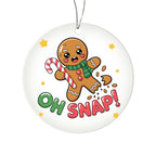 Funny Gingerbread “Oh, Snap!” Acrylic Christmas Ornament – Cute Holiday Decoration for Tree, Stockings & Cookie Lovers