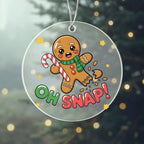Funny Gingerbread “Oh, Snap!” Acrylic Christmas Ornament – Cute Holiday Decoration for Tree, Stockings & Cookie Lovers