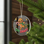 Funny Gingerbread “Oh, Snap!” Acrylic Christmas Ornament – Cute Holiday Decoration for Tree, Stockings & Cookie Lovers