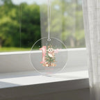 Baby's First Christmas Cute Owl Girl's Western Style Acrylic Ornament – Personalized Name and Year – Holiday Keepsake – 3” Clear Round Ornament for Newborns, Infants