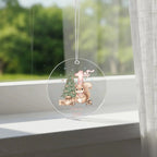 Baby's First Christmas Cute Squirrel Girl's Western Style Acrylic Ornament – Personalized Name and Year – Holiday Keepsake – 3” Clear Round Ornament for Newborns, Infants
