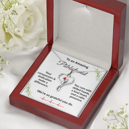 Personalized Stethoscope Heart Necklace with Custom Title – Appreciation Gift for Phlebotomist, Nurse, or Medical Professional - Mallard Moon Gift Shop
