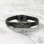 Aunt Long Distance Relationship No matter the miles that separate us, Our Bond Remains Unbreakable Braided Leather Bracelet Birthday Graduation Christmas Unique Gifts