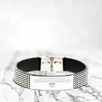 Aunt Silver Engraved Stainless Steel Bracelet - Always Follow your Dreams - Birthday, Christmas Holiday Jewelry Gift