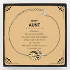 Aunt Gifts, To My Aunt Remember, you will never lose. You will either WIN or LEARN, Keepsake Sunflower Bracelet Birthday Christmas Gifts Ideas