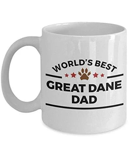 Spring Pet Products World's Best Great Dane Dad - Funny Great Dane Lover White Ceramic Mug, Gift for Dog Moms, Dads, and Pet Parents