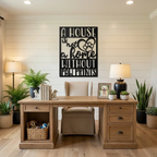A House Is Not a Home Without Paw Prints Metal Wall Art | Dog Lover Metal Sign | Pet Quote Wall Decor | Made in USA