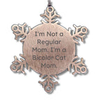 Bicolor Cat Mom Snowflake Ornament, Funny Gift for Men and Women, Unique Christmas Memorable Presents