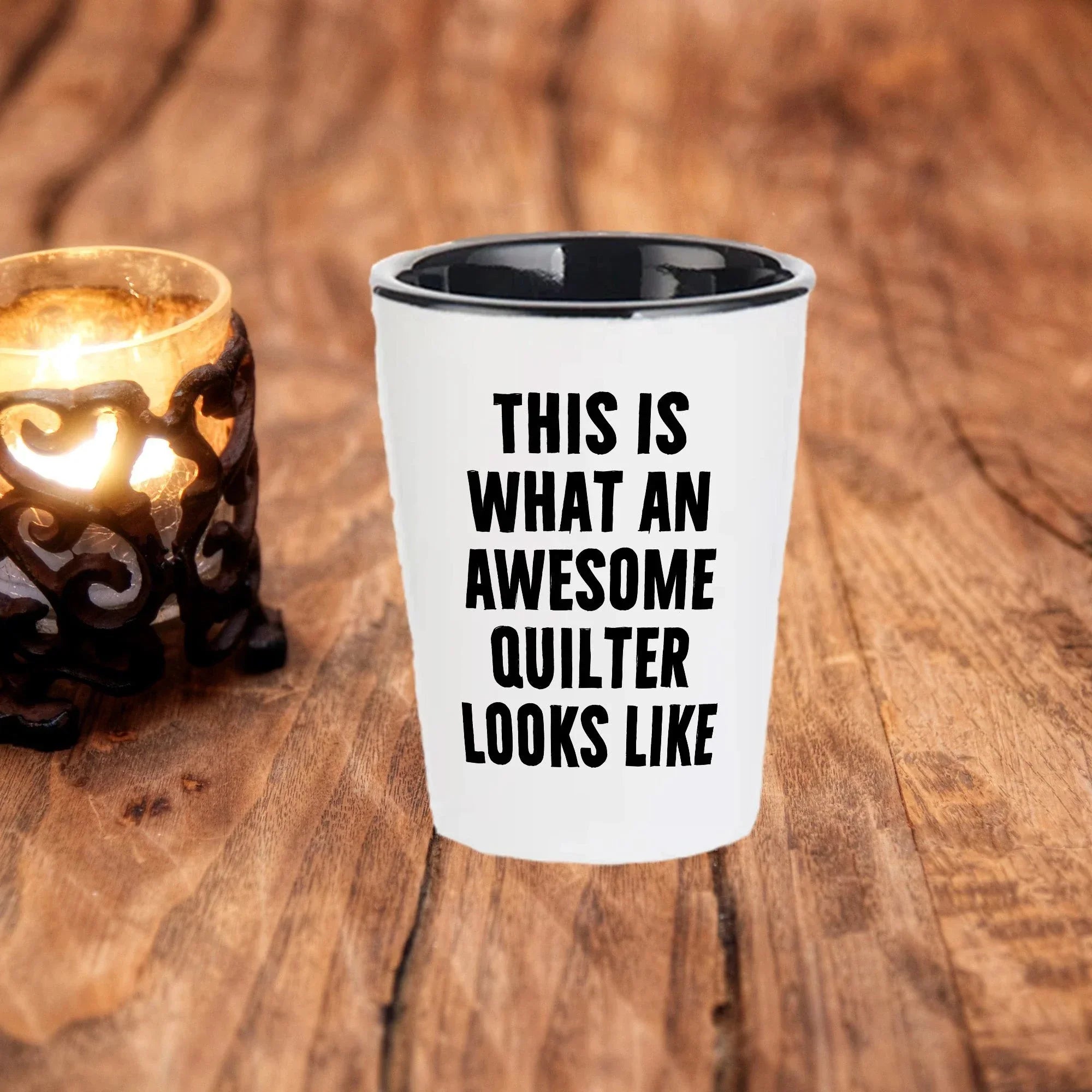 Quilter Gifts from Friends for Quilter, Quilter Shot Glass, Funny Quote, This Is What An Awesome Quilter Looks Like Christmas Unique Gifts