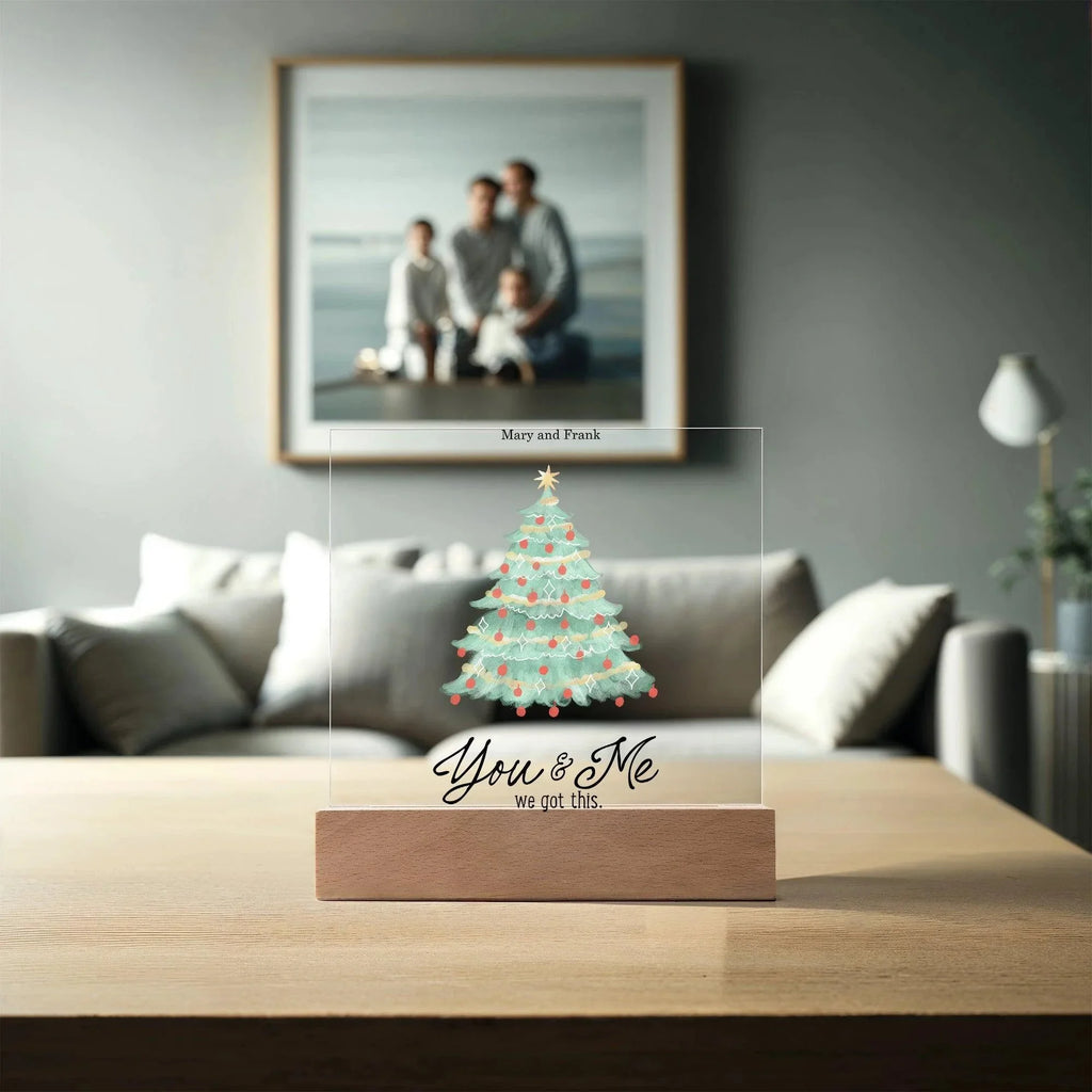 Personalized LED Acrylic Plaque – Romantic or Holiday Gift with Custom Name and Sentiment | Multiple Designs & Light Base Options