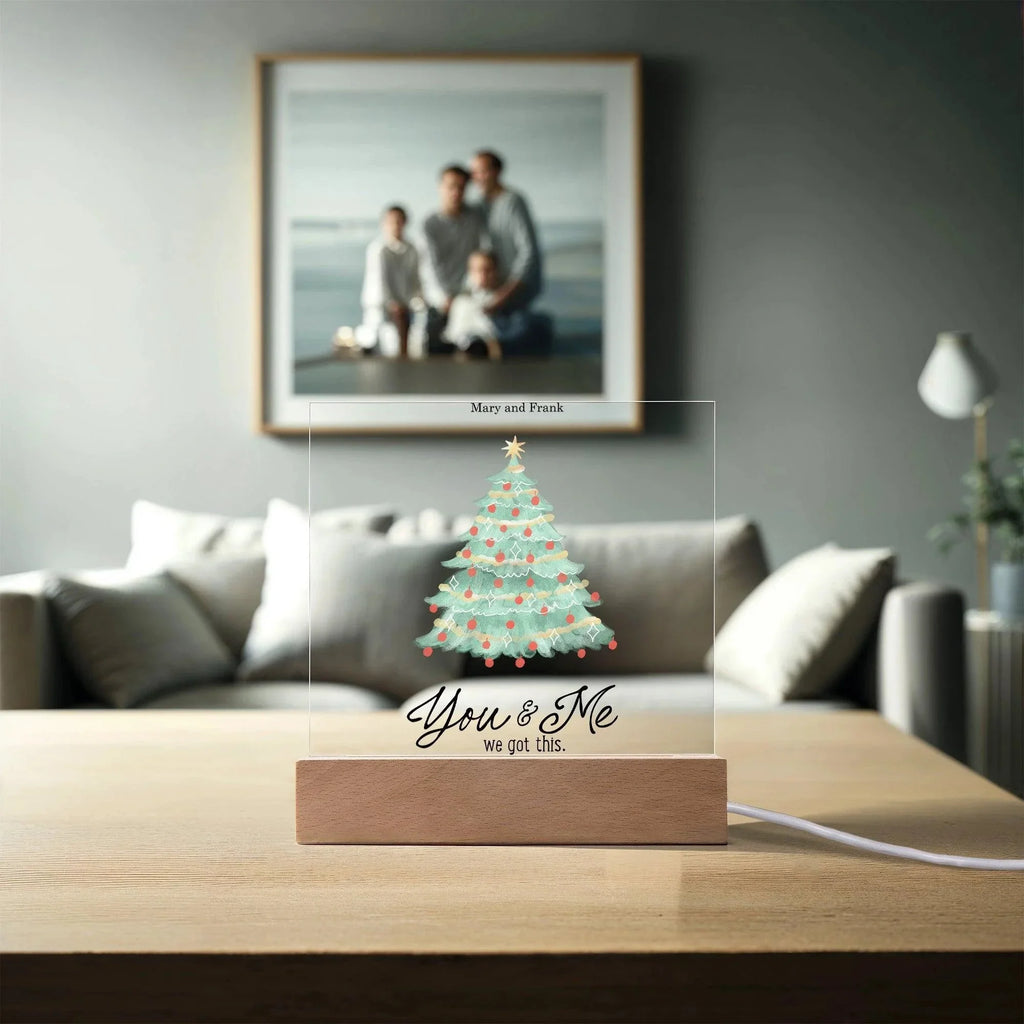 Personalized LED Acrylic Plaque – Romantic or Holiday Gift with Custom Name and Sentiment | Multiple Designs & Light Base Options