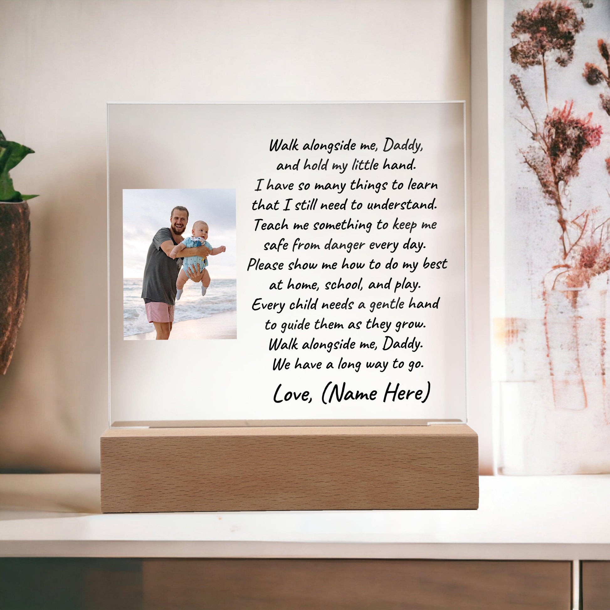 Custom Photo Upload Acrylic Plaque Walk With Me Daddy - Mallard Moon Gift Shop