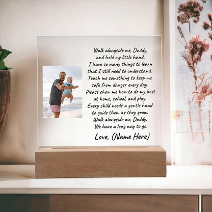 Custom Photo Upload Acrylic Plaque Walk With Me Daddy - Mallard Moon Gift Shop
