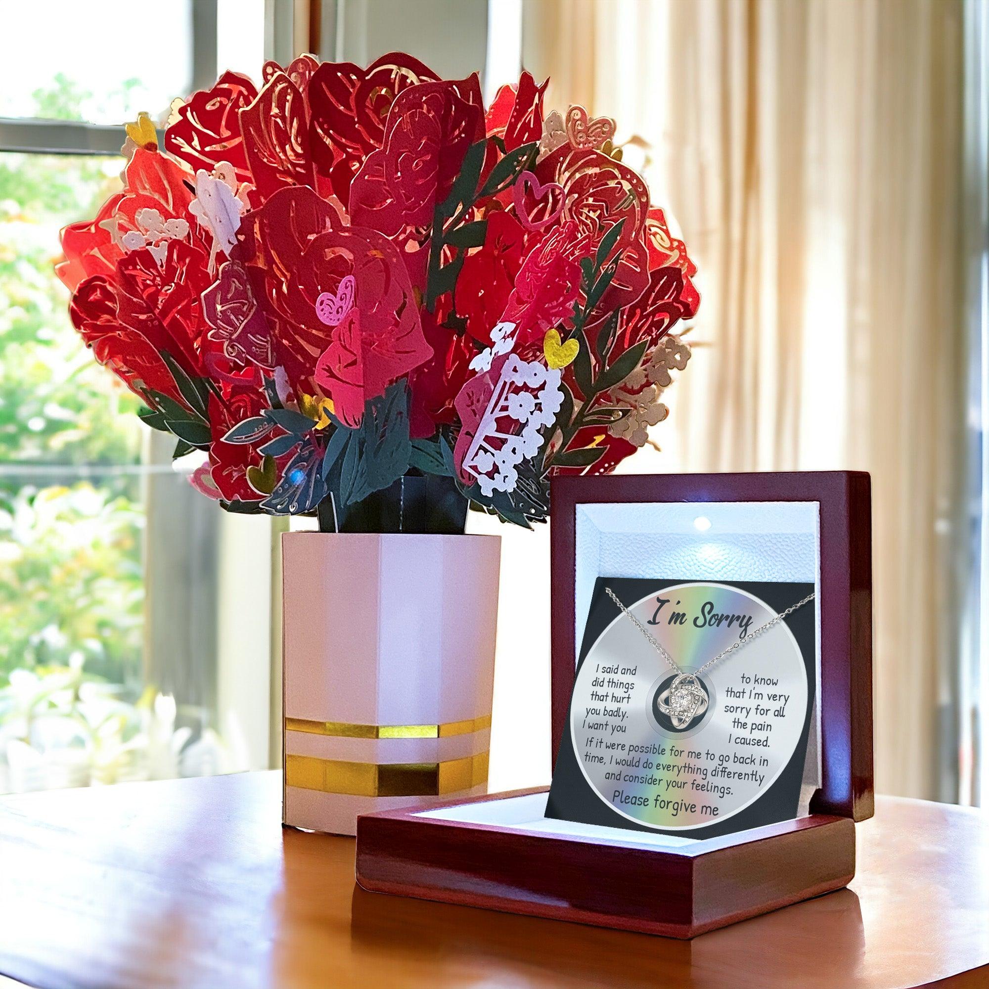 Apology Gift for Girlfriend, Wife, Soulmate - Sorry, Back In Time - Love Knot Pendant Necklace - Mallard Moon Gift Shop