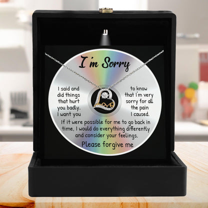 Apology Gift for Girlfriend, Wife, Soulmate - Sorry, Back In Time - Love Dancing Heart Pendant Necklace - Mallard Moon Gift Shop