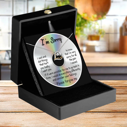 Apology Gift for Girlfriend, Wife, Soulmate - Sorry, Back In Time - Love Dancing Heart Pendant Necklace - Mallard Moon Gift Shop