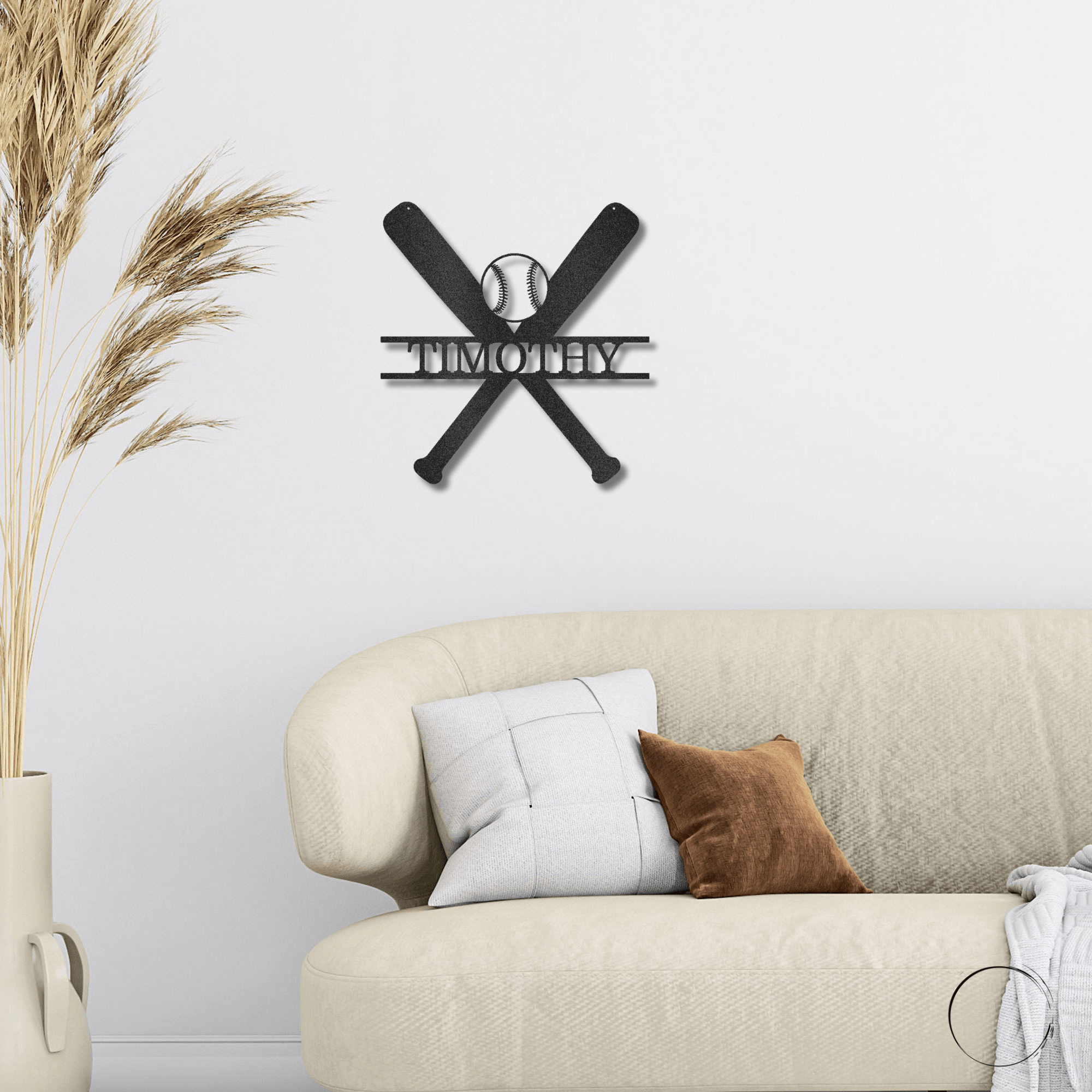 Baseball Bats and Balls Custom Name Metal Art Wall Sign - Mallard Moon Gift Shop