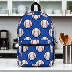 Baseball Print Backpack – Blue Sports Bag for Baseball Fans – Lightweight, Waterproof & Durable Gear Bag
