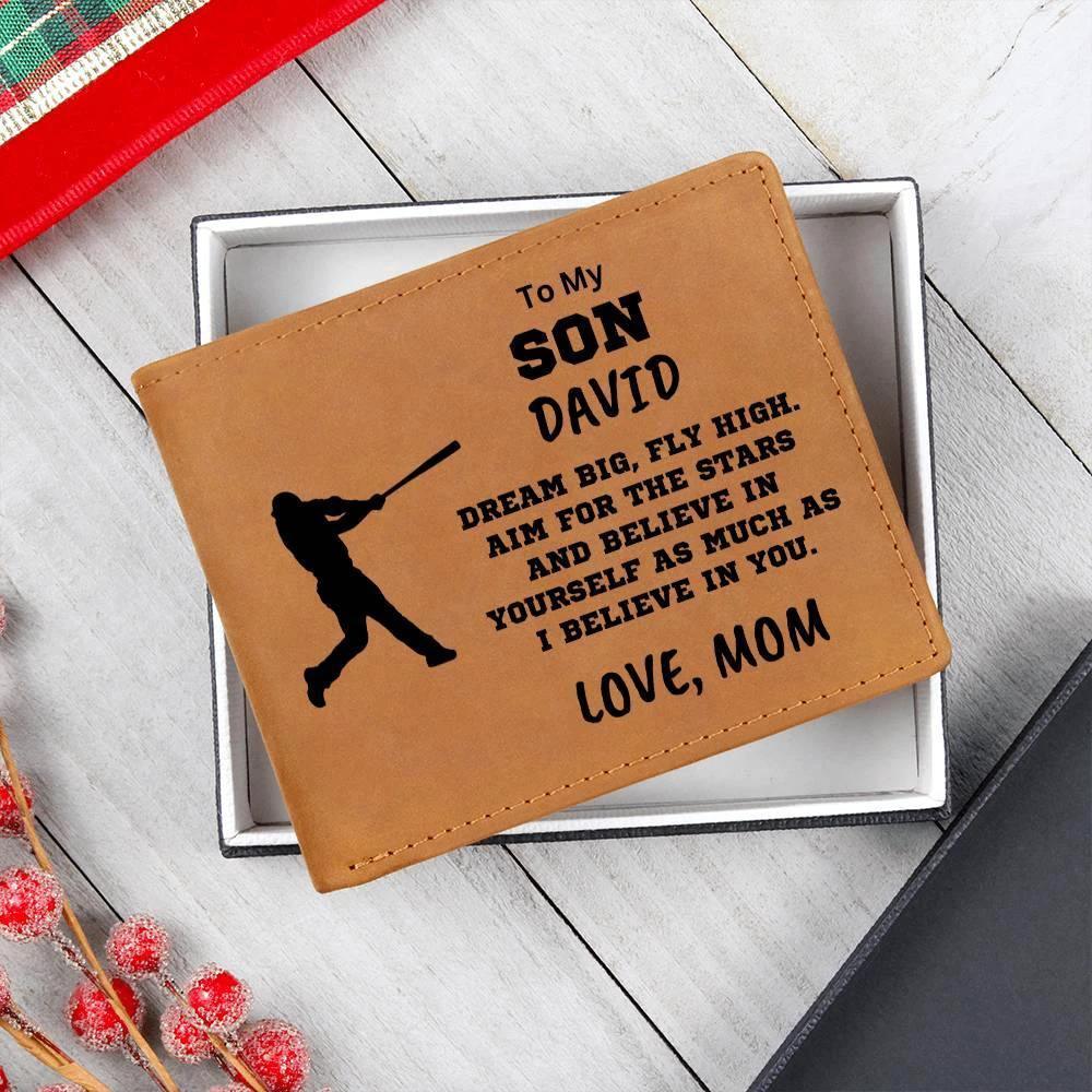Baseball Player Personalized Graphic Leather Wallet