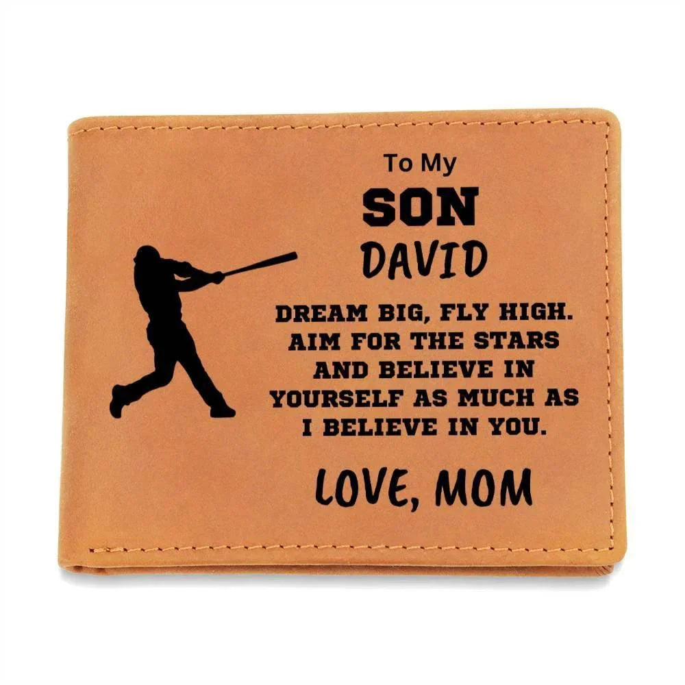 Baseball Player Personalized Graphic Leather Wallet