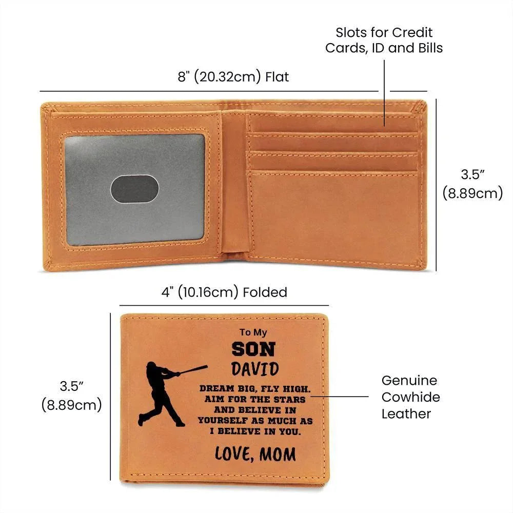 Baseball Player Personalized Graphic Leather Wallet